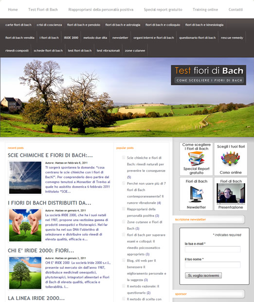 Test Fiori di Bach | realizzazione siti web